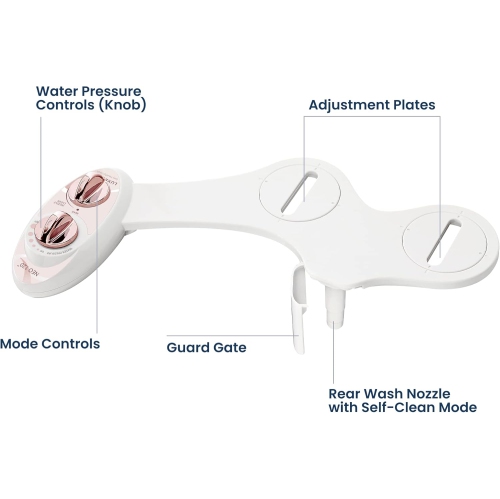 LUXE Bidet NEO 120 - Self-Cleaning Nozzle, Fresh Water Non-Electric Bidet Attachment for Toilet Seat, Adjustable Water Pressure, Rear Wash