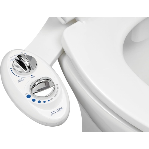 LUXE Bidet NEO 120 - Self-Cleaning Nozzle, Fresh Water Non-Electric Bidet Attachment for Toilet Seat, Adjustable Water Pressure, Rear Wash