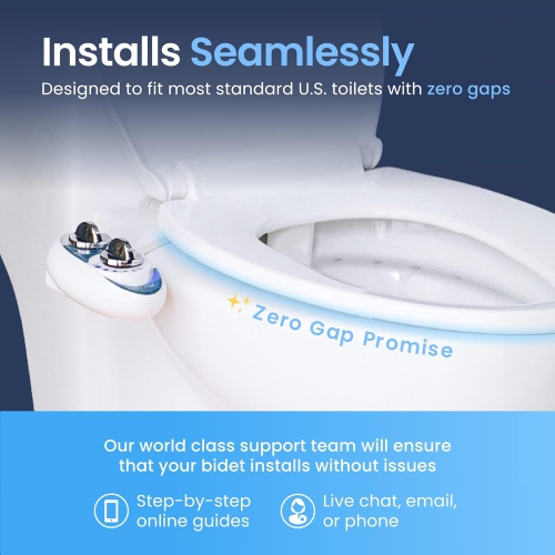 LUXE Bidet NEO 120 - Self-Cleaning Nozzle, Fresh Water Non-Electric Bidet Attachment for Toilet Seat, Adjustable Water Pressure, Rear Wash
