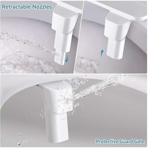 Ultra-Slim Bidet Dual Mode Bidet Attachment for Toilet, Bidet Toilet Seat Attachment with Pressure Controls(Feminine/Posterior Wash),Easy to install