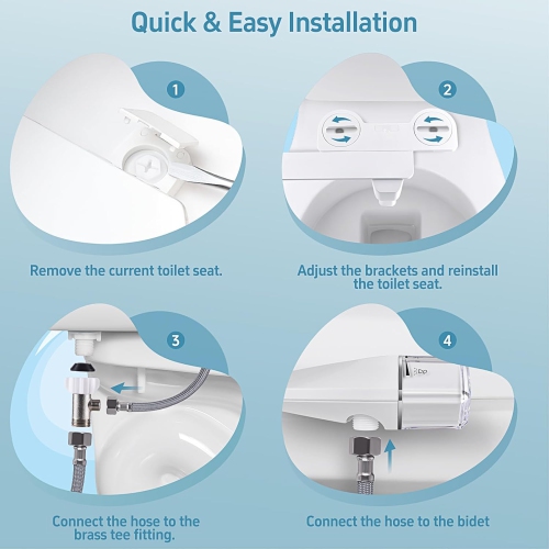 Ultra-Slim Bidet Dual Mode Bidet Attachment for Toilet, Bidet Toilet Seat Attachment with Pressure Controls(Feminine/Posterior Wash),Easy to install
