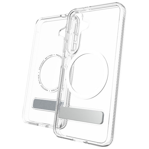 Étui rigide ajusté Crystal Palace Snap de ZAGG avec MagSafe et béquille pour Galaxy S25 - Transparent