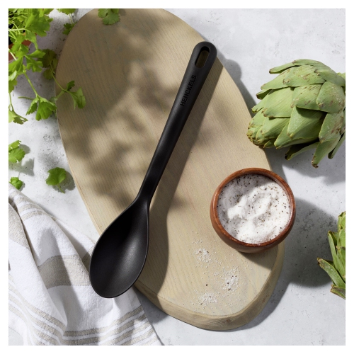 HENCKELS Silicone Onyx 31 cm Silicone Cooking Spoon, Black