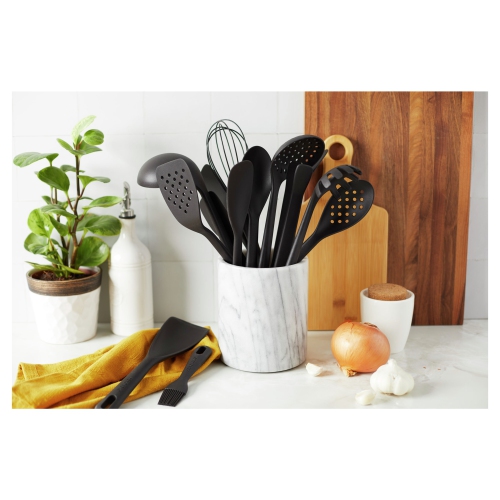 HENCKELS Silicone Onyx 31 cm Silicone Cooking Spoon, Black