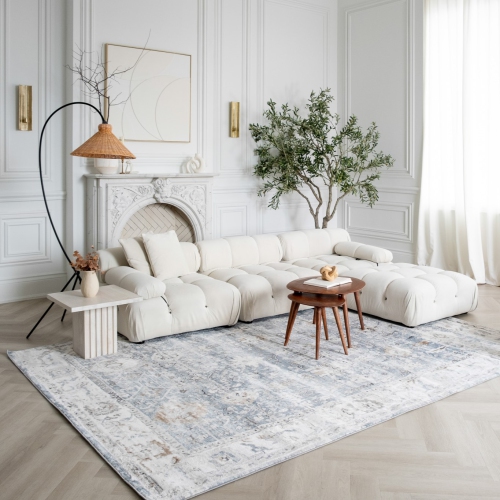 RUG BRANCH  Wiam Traditional Distressed Medallion Indoor Area Rug