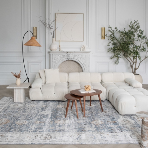 Rug Branch Atlas Distressed Scandinavian Indoor Area Rug, Blue