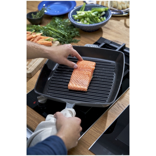 STAUB Grill Pans 30 cm Cast Iron Square American Grill, Graphite-Grey