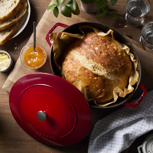 Staub – Faitout ovale large en fonte La Cocotte 6 L, cerise