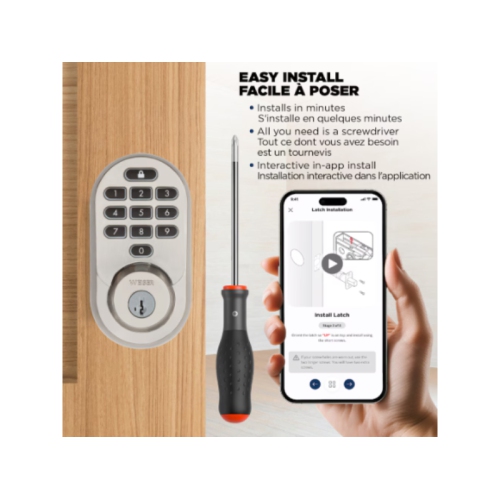 Weiser Halo Touchpad Wi-Fi Smart Lock Keyless Entry Deadbolt - Satin Nickel