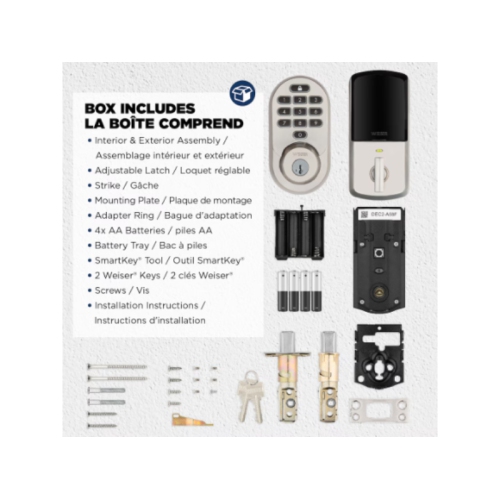 Weiser Halo Touchpad Wi-Fi Smart Lock Keyless Entry Deadbolt - Satin Nickel