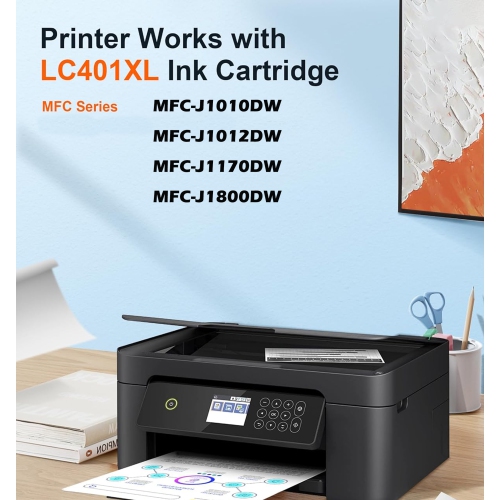 1Set Replacement for Brother LC401XL Ink Cartridge High Yield XL Brother lc-401 LC401 MFC-J1010DW MFC-J1012DW MFC-J1170DW MFC-J1800DW