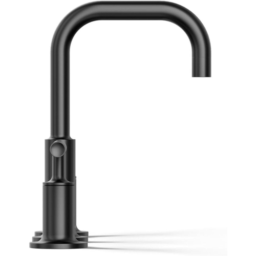 KOHLER Purist K-14406-4-Bl Widespread Bathroom Sink Faucet with Metal Drain Assembly in Matte Black