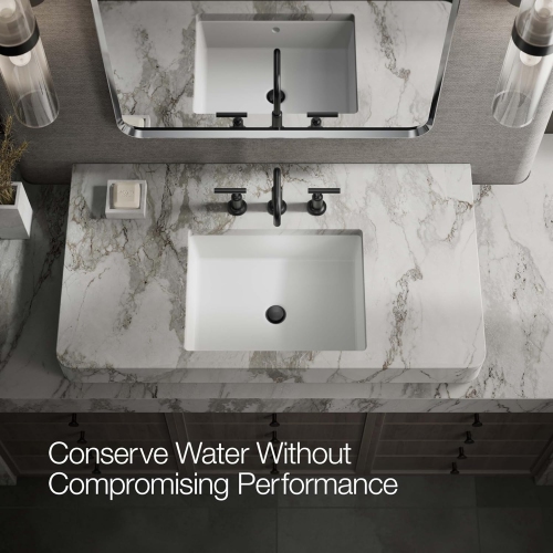 KOHLER Purist K-14406-4-Bl Widespread Bathroom Sink Faucet with Metal Drain Assembly in Matte Black