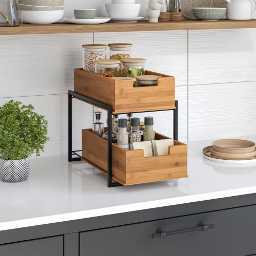 SEVILLE CLASSICS  2-Tier Sliding Bin Organizer