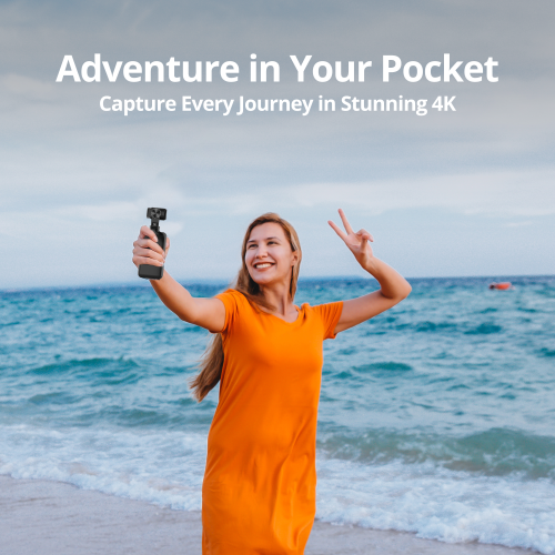 Open Box - Nimble 1 Content Creator Pocket Camera with Gimbal, 3.5" Screen with 64gb SD Card, 3-Axis EIS, 5K 30FPS, 4K 60FPS, AI Face Tracking, IR