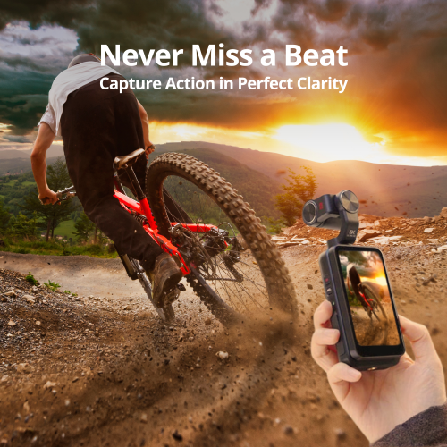 Open Box - Nimble 1 Content Creator Pocket Camera with Gimbal, 3.5" Screen with 64gb SD Card, 3-Axis EIS, 5K 30FPS, 4K 60FPS, AI Face Tracking, IR