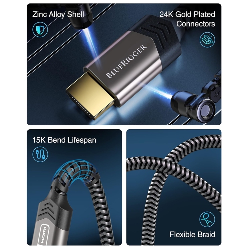 BlueRigger 4K Nylon Braided HDMI Cable