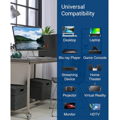 BlueRigger 4K Nylon Braided HDMI Cable