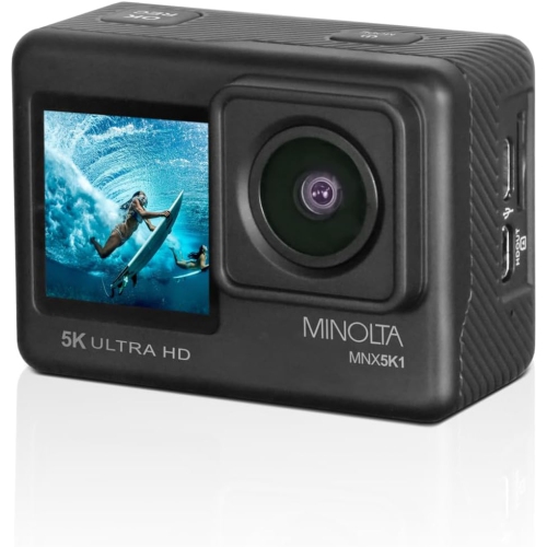 Minolta MNX5K1 5K Ultra HD, 24 MP Action Camera Kit, Waterproof Case- Bundle Kit