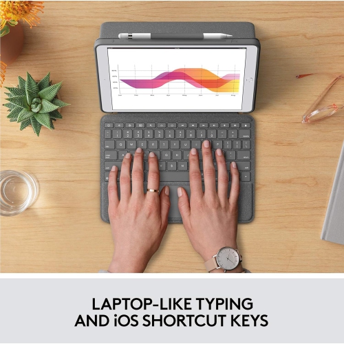 Logitech Combo Touch for iPad Keyboard case with trackpad, wireless keyboard, and Smart Connector technology - Graphite