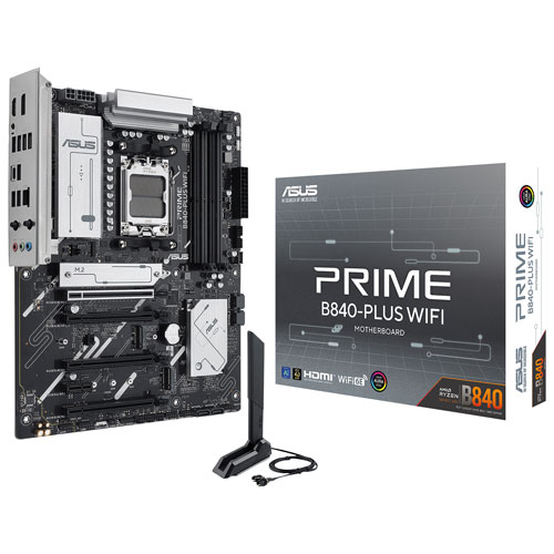ASUS Prime B840-Plus Wi-Fi 6E ATX AM5 DDR5 Motherboard for AMD Ryzen 9000 & 8000 & 7000 Series CPUs