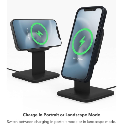 Mophie – Support de chargement sans fil 15&nbsp;W compatible avec Snap et MagSafe pour téléphones intelligents, iPhone, Pixel de Google, Galaxy de