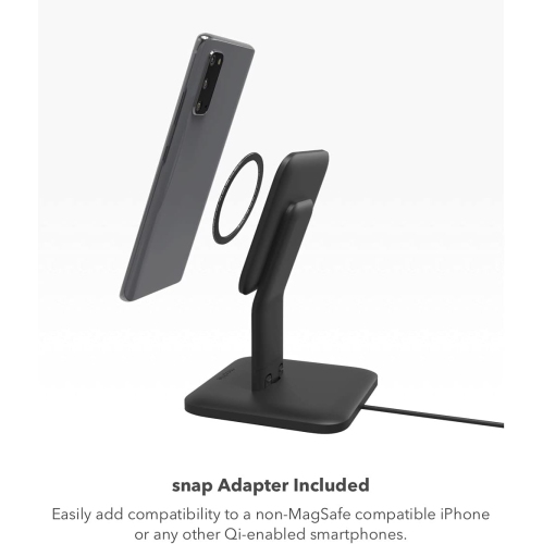 Mophie – Support de chargement sans fil 15&nbsp;W compatible avec Snap et MagSafe pour téléphones intelligents, iPhone, Pixel de Google, Galaxy de