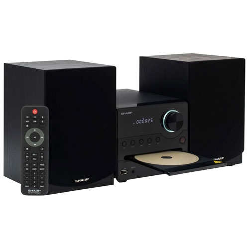 Boîte ouverte - Micro système de haut-parleurs Bluetooth avec lecteur CD XL-B512 de Sharp - Noir