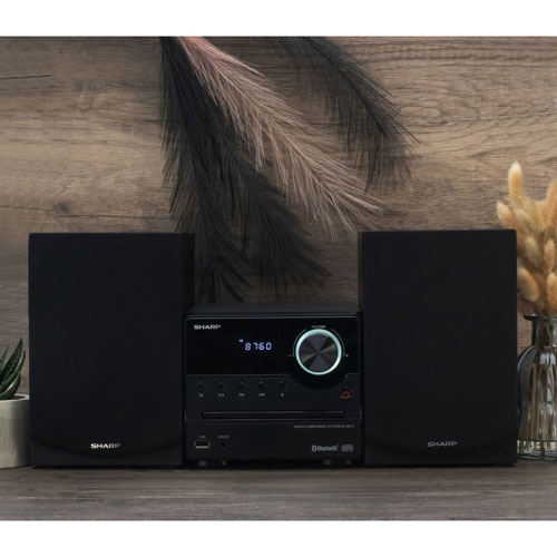 Boîte ouverte - Micro système de haut-parleurs Bluetooth avec lecteur CD XL-B512 de Sharp - Noir