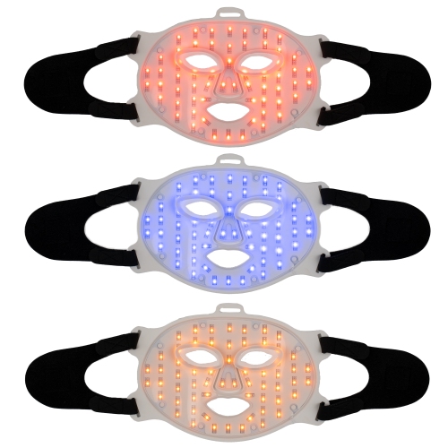 EZ-X Pro LED Mask - 4 color LED Light Therapy Face Mask for Anti Aging, Skin Tone & Acne- Infrared, Blue, Yellow & Red Light Therapy for Face- 240