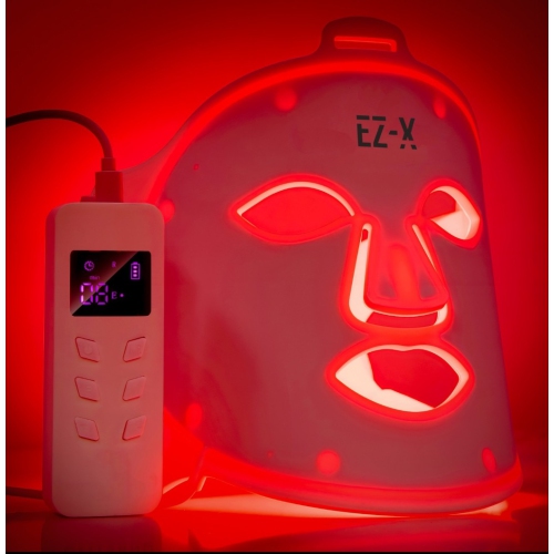 EZ-X Pro LED Mask - 4 color LED Light Therapy Face Mask for Anti Aging, Skin Tone & Acne- Infrared, Blue, Yellow & Red Light Therapy for Face- 240