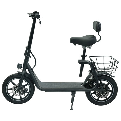 Open Box - Delorean 14" Seated Folding Electric Scooter - Black