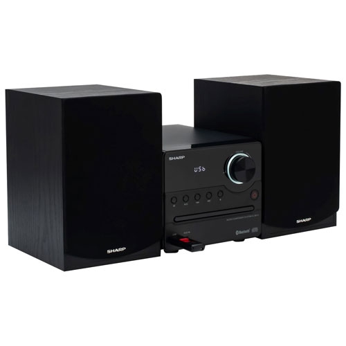 Remis à neuf - Micro système de haut-parleurs Bluetooth avec lecteur CD XL-B512 de Sharp - Noir