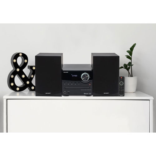 Remis à neuf - Micro système de haut-parleurs Bluetooth avec lecteur CD XL-B512 de Sharp - Noir