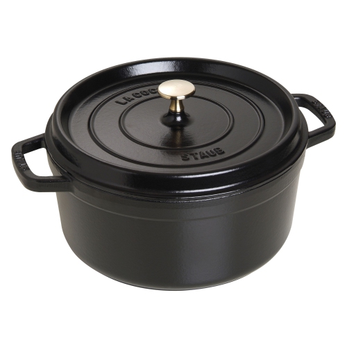 Image 1 of 5.. STAUB La Cocotte 5.25 L Cast Iron Round Cocotte, Black