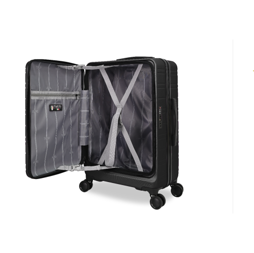 TUCCI ITALY CIRCOLO 3PC LUGGAGE SET EXPANDABLE-BLACK