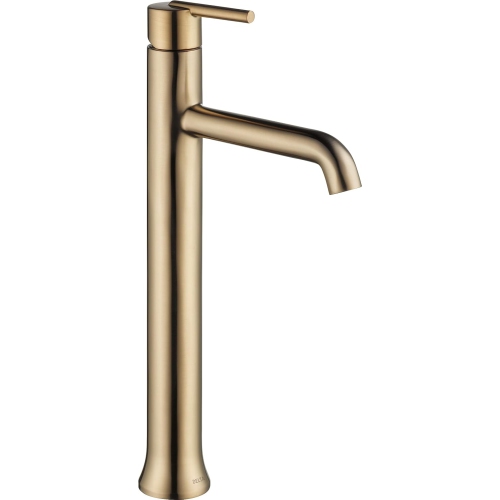 DELTA  Faucet Trinsic Vessel Sink Faucet, Single Hole Bathroom Faucet, Single Handle Bathroom Sink Faucet In Gold
