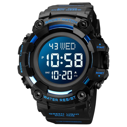 MEHIAZ  Men Sport Watch Countdown Stopwatch Watch Mens Wrist Watch Waterproof Led Electronic Digital Male Watch 12/24 Hour Multifunctional Watch, C