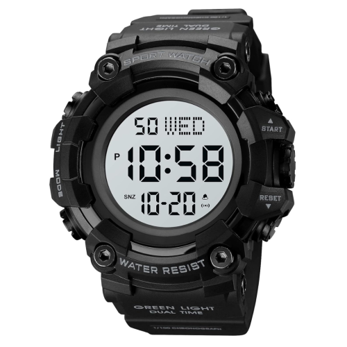 MEHIAZ  Men Sport Watch Countdown Stopwatch Watch Mens Wrist Watch Waterproof Led Electronic Digital Male Watch 12/24 Hour Multifunctional Watch, C