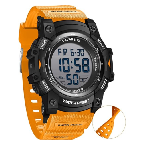 Watches for Men Digital Sport Outdoor Mens Watches 5ATM Waterproof Large Numbers Men's Watch with Resin Strap Military LED Backlight Montre Homme