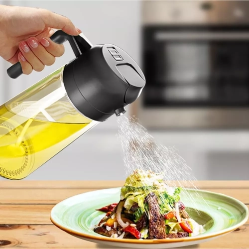 2 in 1 Oil Sprayer Dispenser Pourer Cooking Baking BBQ Spray Bottle Kitchen Tool