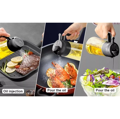 2 in 1 Oil Sprayer Dispenser Pourer Cooking Baking BBQ Spray Bottle Kitchen Tool