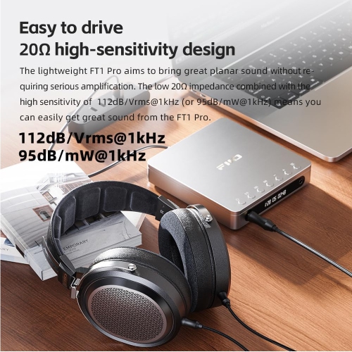 Écouteurs Hi-Fi magnétiques avec fil à dos ouvert planaire FT1 Pro de FiiO avec nettoyant pour gadgets en prime