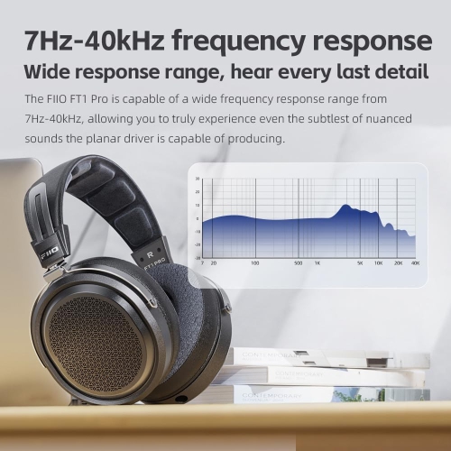 Écouteurs Hi-Fi magnétiques avec fil à dos ouvert planaire FT1 Pro de FiiO avec nettoyant pour gadgets en prime