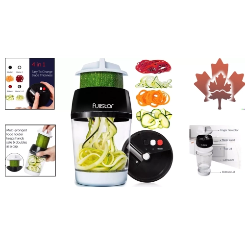 Ultimate 4-in-1 Vegetable Spiralizer – Effortless Zoodle & Veggie Cutting for Healthy Meals!