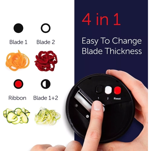Ultimate 4-in-1 Vegetable Spiralizer – Effortless Zoodle & Veggie Cutting for Healthy Meals!