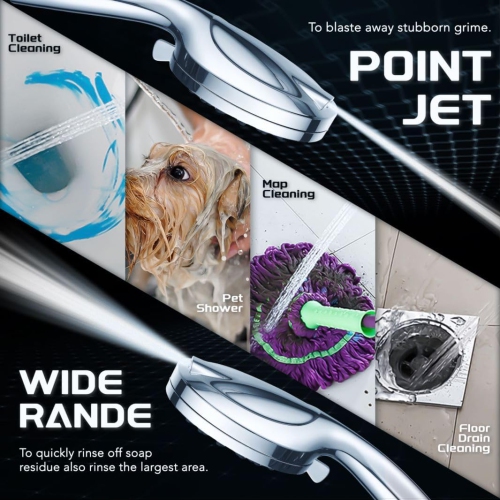 12''Rainfall Shower Head with Handheld Combo High Pressure 8+2 Mode Built-in Power wash, Stainless Steel Chrome Showerhead with 11'' Extension Arm