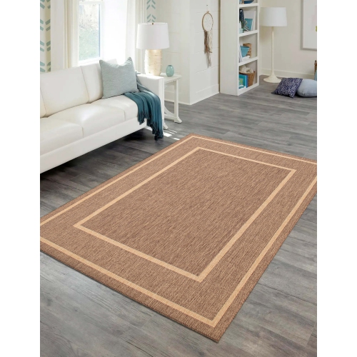 Jute Natura Black, Grey Polypropylene Rug 5'3" x 7'7"