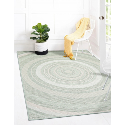 Veranda Diamond Blue Polypropylene Rug 6'7" x 9'6"