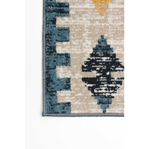 Aqua Gypsy Ivory Polyester Rug 3'0" x 5'0"